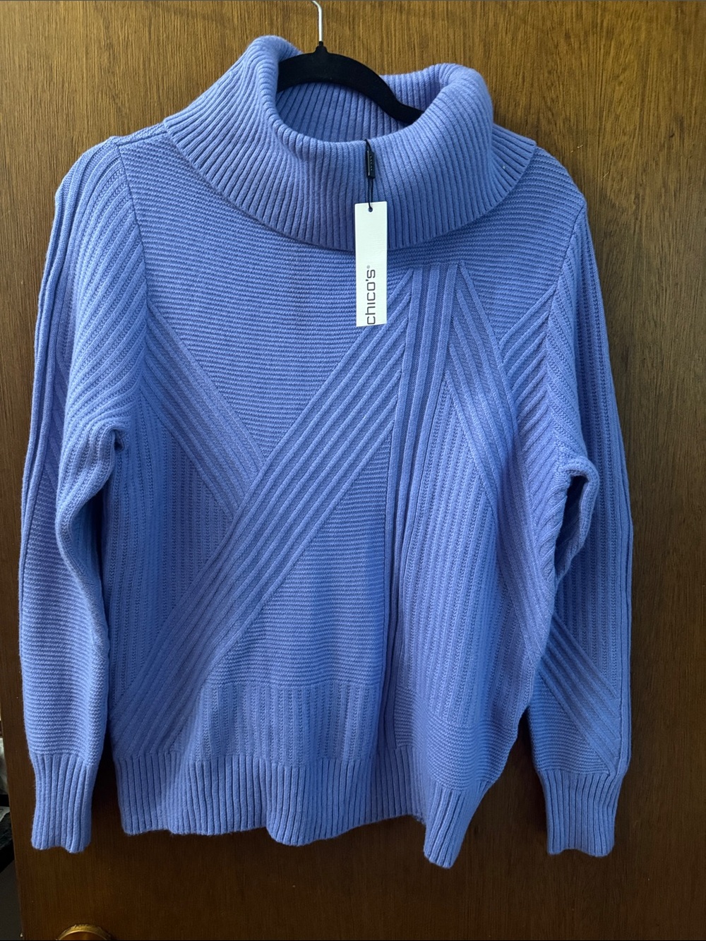 Chico's Lavender Ribbed Turtleneck Sweater